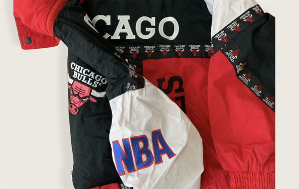 Pro Player Chicago Bulls NBA Down jacket Jacke Red/ Black- white  Medium freeshipping - Unique Pieces Vintage