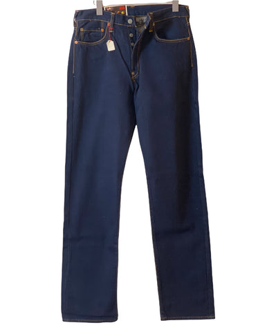 Neu Evisu evisu selvedge jeans pants vintage dark blue loose fit 32/35 freeshipping - Unique Pieces Vintage