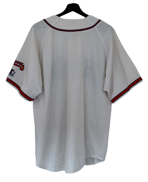 Starter Atlanta Braves spell out Baseball Jersey MLB off white/ red blue Large freeshipping - Unique Pieces Vintage