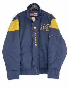 Nike Team Michigan Big Logo padded jacket blue/ yellow Large freeshipping - Unique Pieces Vintage