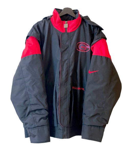 Nike Team Georgia Bulldogs big Logo padded jacket black/ red Size XXL freeshipping - Unique Pieces Vintage