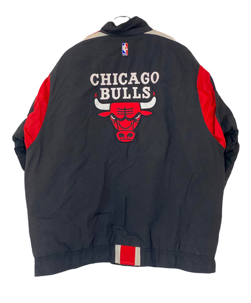 Starter Chicago Bulls Jacke NBA Big Logo Black Puffer jacket Red- White XXlarge freeshipping - Unique Pieces Vintage