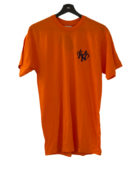 Twins New York Yankees stitched NY T Shirt Tee Orange small freeshipping - Unique Pieces Vintage