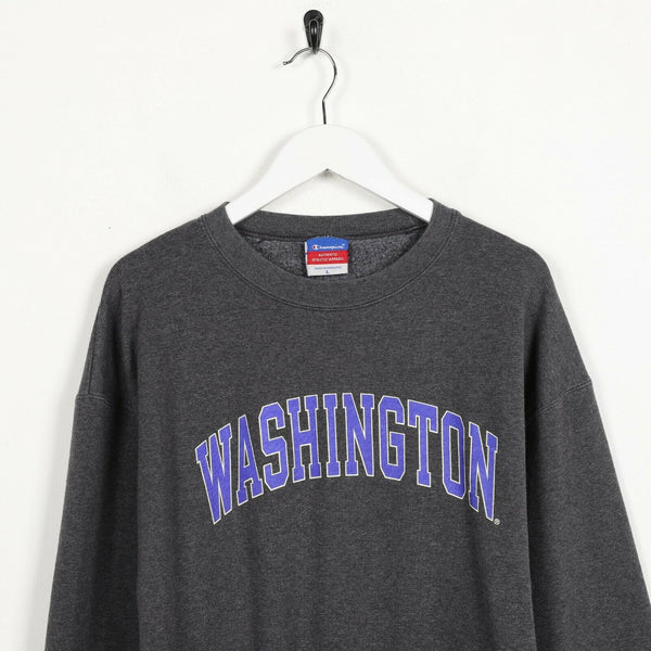 Champion University Washington spell out Sweatshirt grey Large freeshipping - Unique Pieces Vintage
